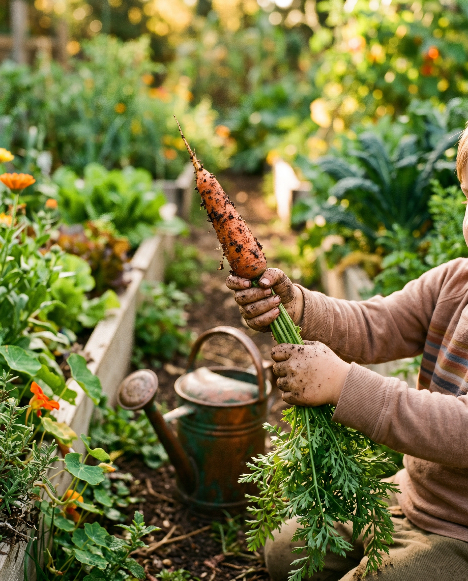 Kinderen aan het werk in de avonturentuin