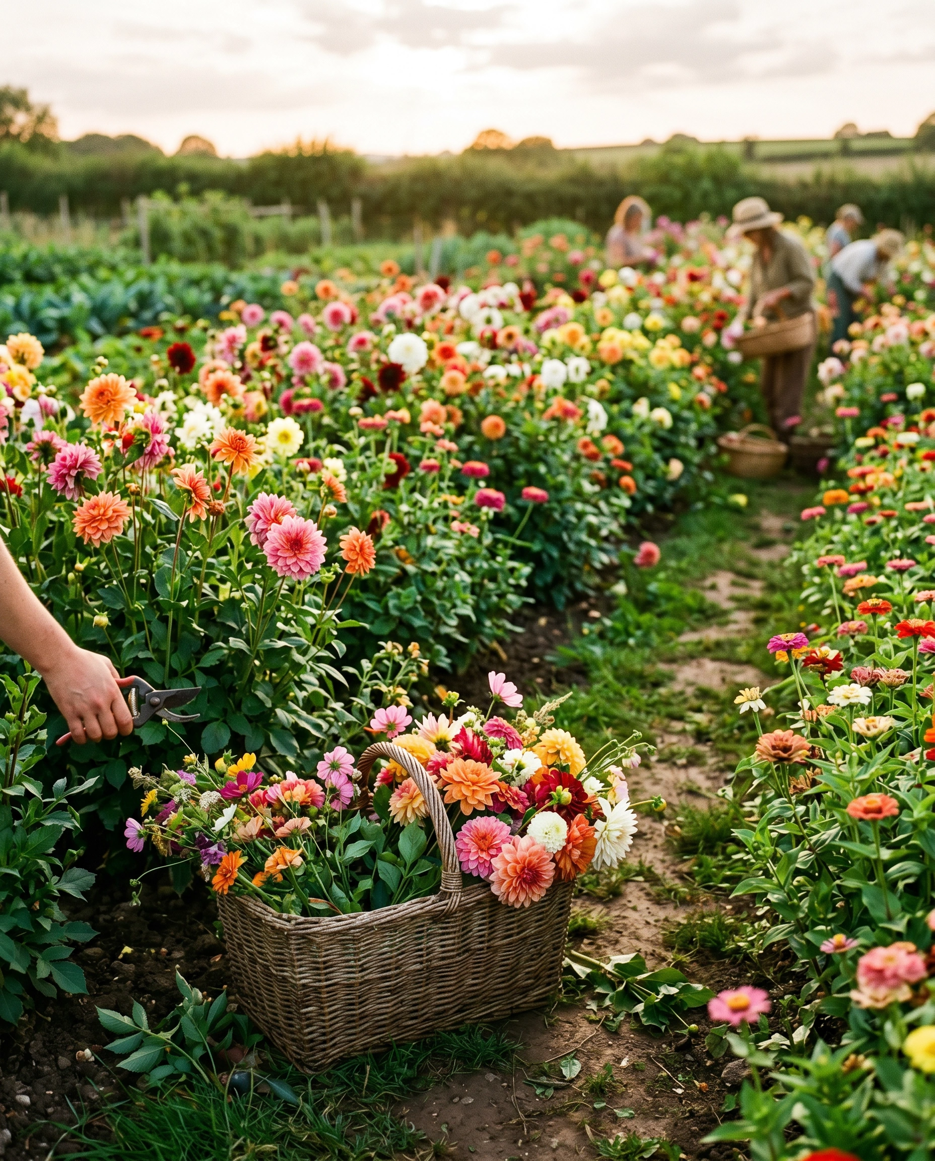 Kleurrijke seizoensbloemen in de pluktuin
